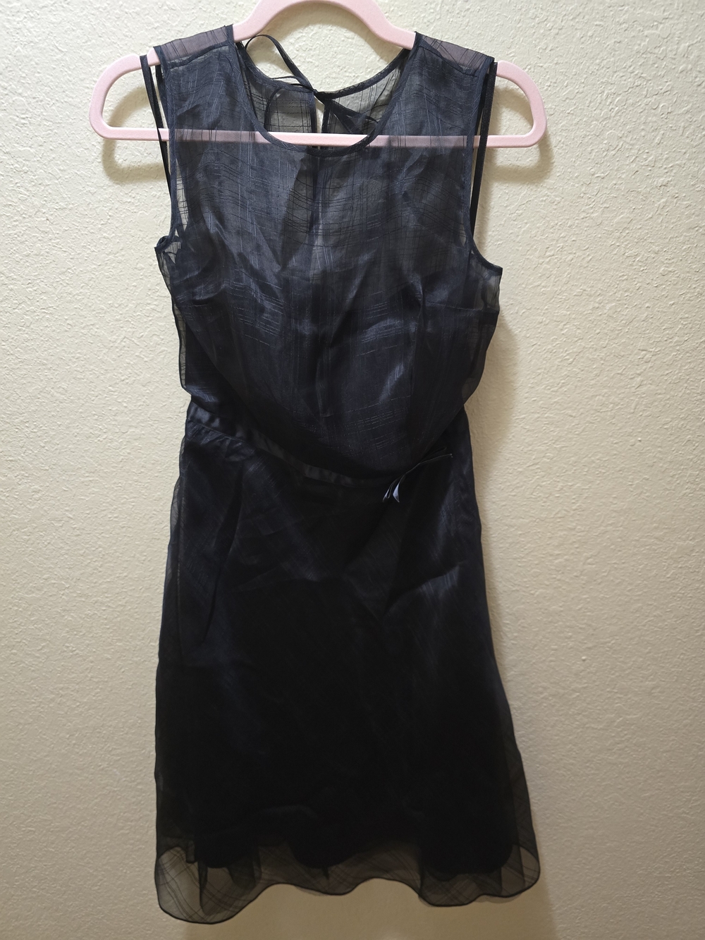 Express Black Sleeveless Sheer Silk Overlay Dress
